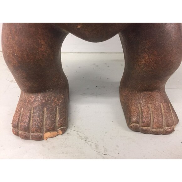 Vintage 1973 Ceramic Terracotta Mayan Figurine Male Carrying Water Basket Made I - Picture 6 of 10